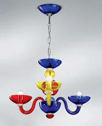 Lustre multicolore avec trois mini-version légère