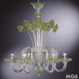 Kristall-Kronleuchter mit grünen Details