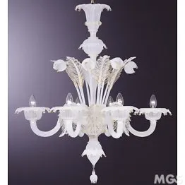 Lampadario colore seta decorato in oro 24k