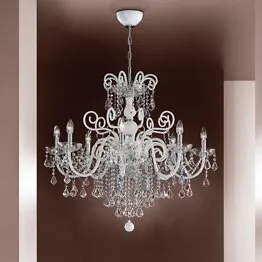 Chandelier böhmischem Kristall und Weiß